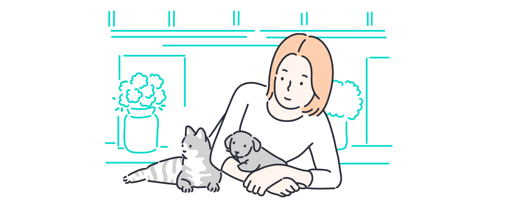 ペットと人のイラスト_pc