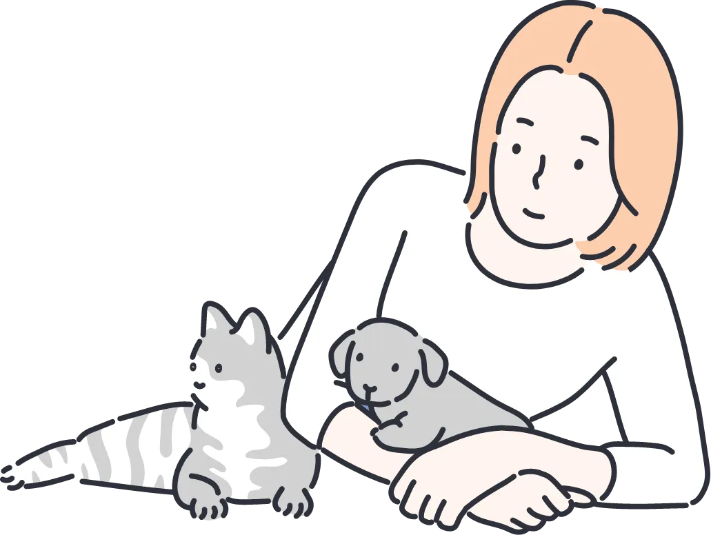 ペットと人のイラスト